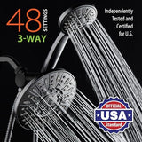 AquaDance for California - 7" Premium High Pressure 3-Way Rainfall Combo for Best of Both Worlds - Luxury 6-Setting Rain Showerhead and Hand Held Shower Separately or Together - Matte Black Finish