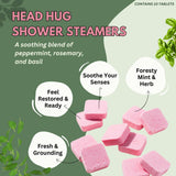 Head Hug Shower Steamers Aromatherapy for Relief - Christmas Gift - Adult Stocking Stuffer - USA Made - Peppermint & Rosemary Shower Bomb Tablets - Soothing Natural Essential Oils (10 Pack)