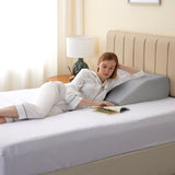 Bedluxe Leg Elevation Pillows, Leg Pillows for Sleeping, Cooling Gel Memory Foam Top, Wedge Pillow for Legs, Leg Wedges for Circulation, Swelling, After Surgery - Removable Cover (10 Inch, Grey)