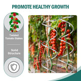 LAKNUAL 58" Galvanized Plant Supports Spiral Tomato Cages, 10 Pack Metal Twisted Tomato Stakes Climbing Plant Stake Tower Outdoor Indoor