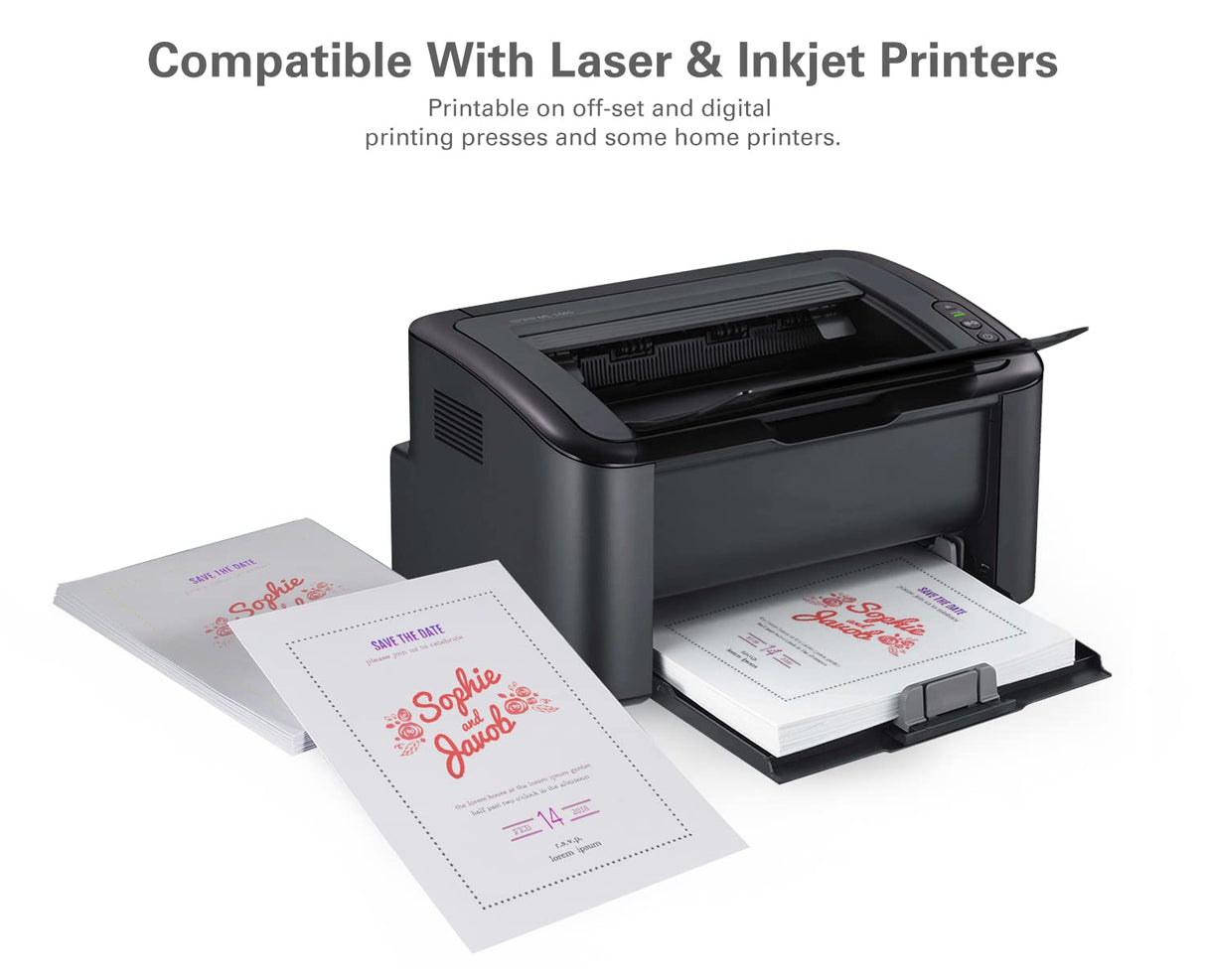 Ohuhu A2 Printable White Envelopes 500 Pack - Bulk A2 4-3/8" x 5-3/4" Self-Seal Envelopes for 4.25x5.5 Cards RSVP Christmas Cards Wedding Invitations Photo Baby Shower