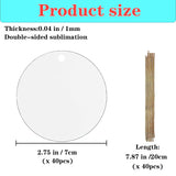 40pcs Metal Sublimation Ornament Blanks for Christmas Tree Decor, Heat Press Printing, DIY Handmade Crafts - Double Sided Round Blanks Bulk (40)