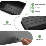 5 Pack Nursery Pots Trays with Removable Mesh Drainage Mat, Plastic Seed Starter Trays (17"x12"x3.5") with Drainage Hole, Propagation Kit for Seedlings, Microgreens, Plant Germination (Black)