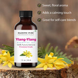 MAJESTIC PURE Ylang Ylang Essential Oil | 100% Pure and Natural Ylang Ylang Oil | Premium Grade Essential Oils for Hair Care, Home Diffusers, Skin, Aromatherapy, Massage and Humidifiers | 4 Fl Oz