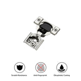 Ravinte 50 Pack 25 Pair 1/2 inch Overlay Soft Close Kitchen Cabinet Hinges Stainless Steel Adjustable Kitchen Hinges Satin Nickel Cabinet Hardware