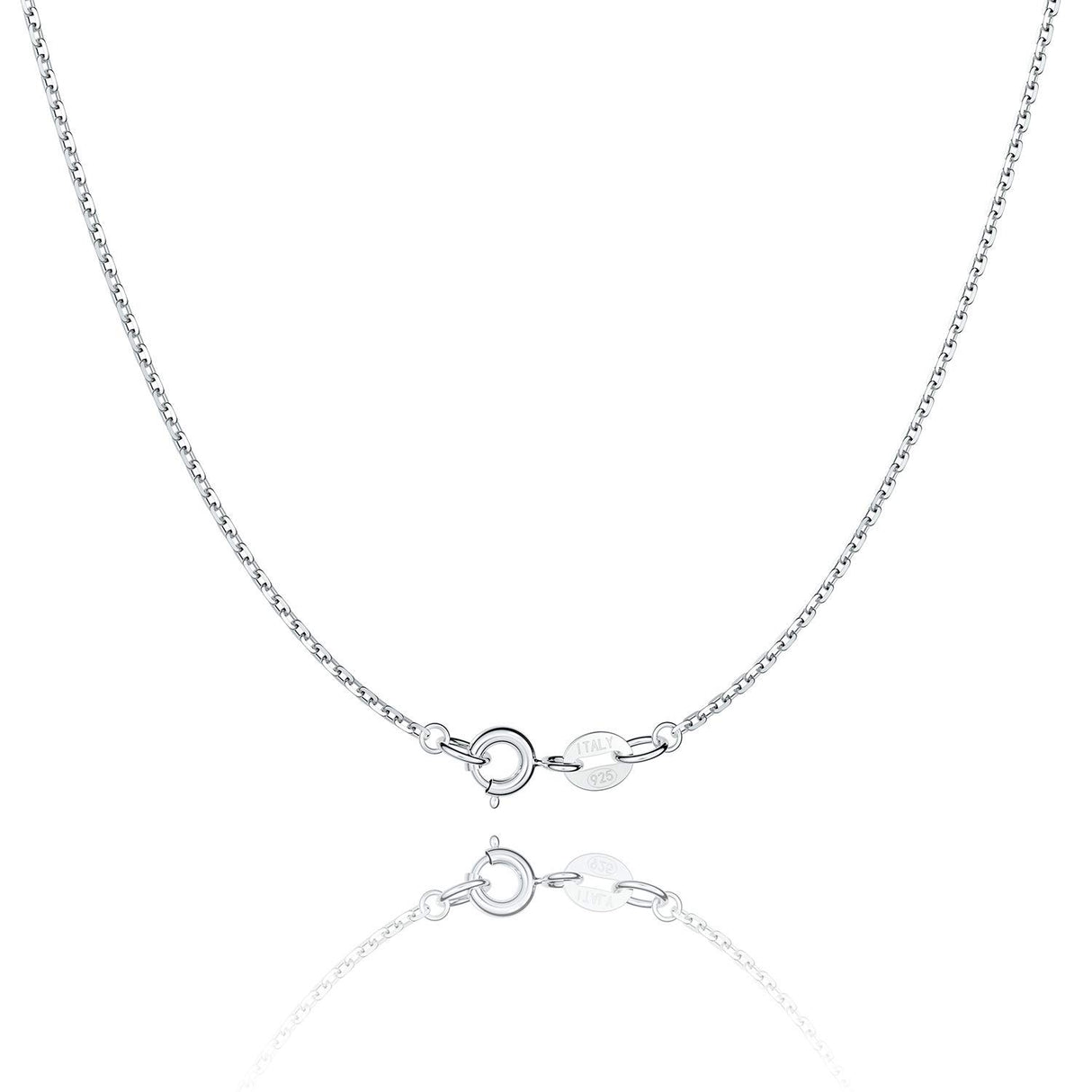 Jewlpire 925 Sterling Silver Chain Necklace Chain for Women, 1.1mm Cable Chain Necklace Upgraded Spring-Ring Clasp - Thin & Sturdy Women's Chains Necklaces 18 Inch