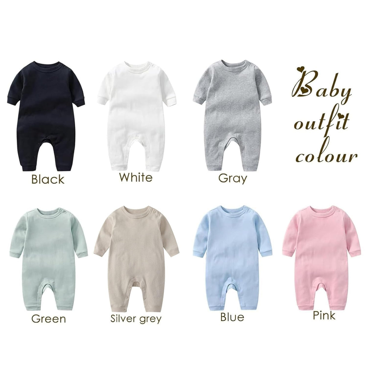 Personalized Newborn Baby Coming Home Outfit,Custom Embroidered Name Sleepwear,Infant Soft Long Sleeve Romper(style 1) (Grey, Unisex)