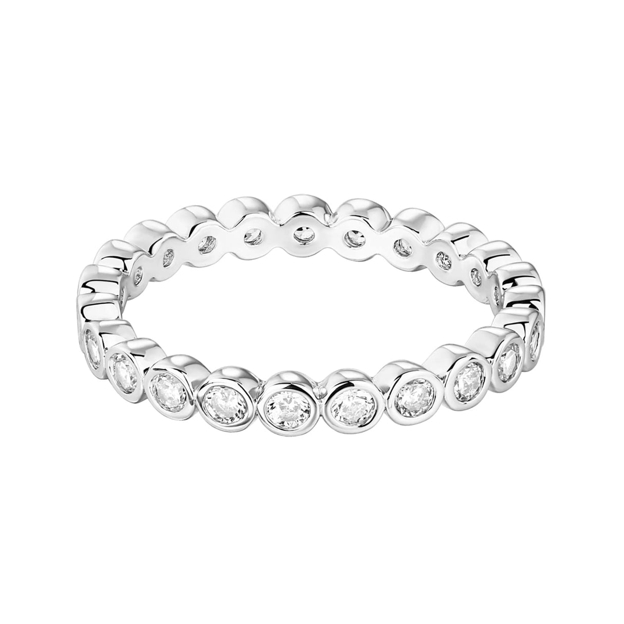 PAVOI White Gold Cubic Zirconia Love Ring for Women