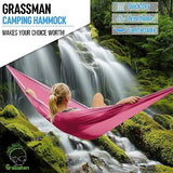 Grassman Camping Hammock Double & Single Portable Hammock with Tree Straps, Lightweight Nylon Parachute Hammocks Camping Accessories Gear for Indoor Outdoor Backpacking, Travel, Hiking, Beach