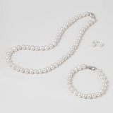 YONGMAN Freshwater Cultured Pearl Necklace Set Includes Stunning Bracelet and Stud Earrings Jewelry Set for Women Gift for Mother's Day, Anniversary, Birthday, Wedding