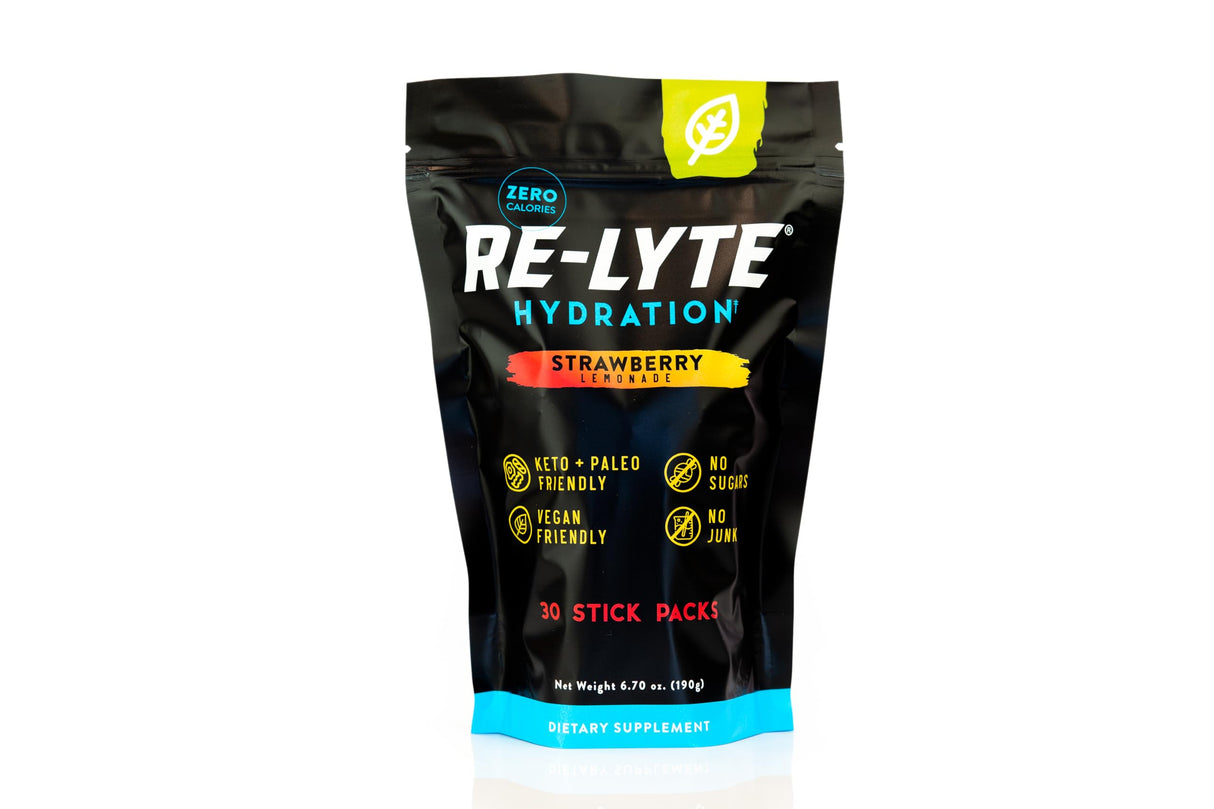 REDMOND Re-Lyte Hydration Electrolyte Drink Powder Mix (Strawberry Lemonade) 30 Stick Packs