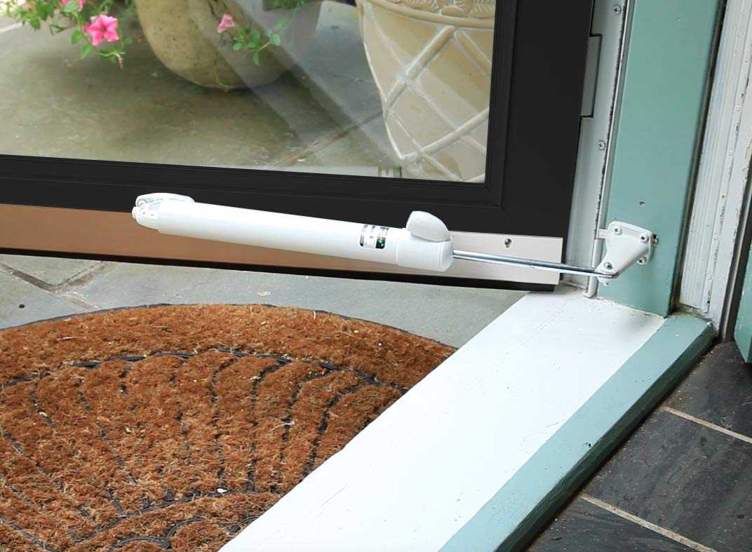 Touch 'n Hold Smooth Door Closer - Single Kit (Black) - Standard-Duty Door Closer with Touch-Button Hold Open Feature & Smooth Closing Motion – for (Medium & Lightweight) Storm, Screen Doors.