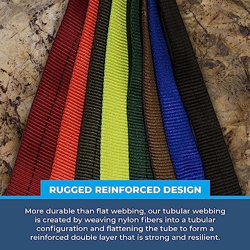 Rock-N-Rescue Professional Grade Nylon Tubular Webbing - Heavy-Duty 1-inch, Rescue Equipment for Mountaineering Rappelling Arborist Safety Gear, Firefighting and Rescue Gear