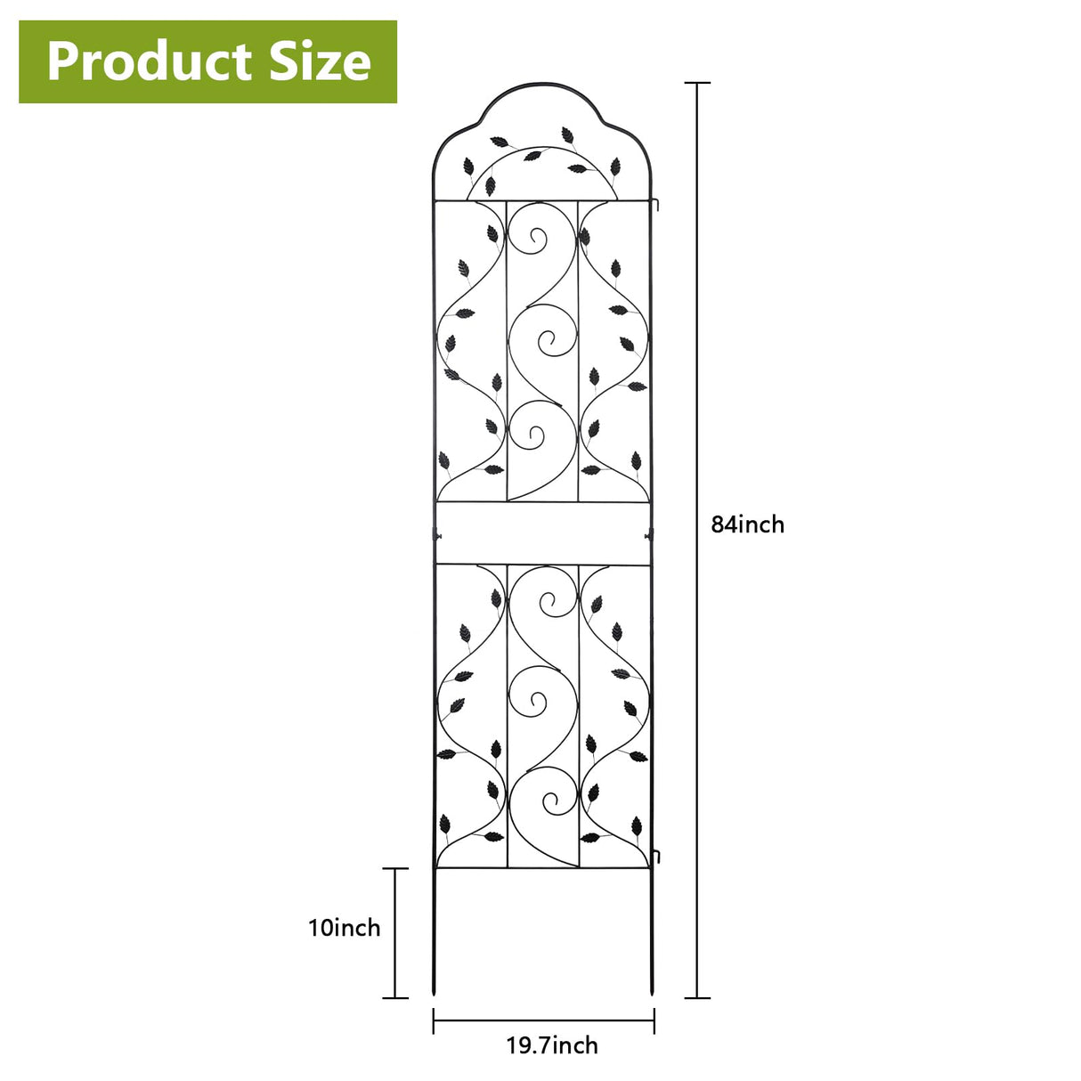 hogardeck Metal 84 * 19 Garden Trellis 2-Packs for Climbing Plants Flowers Vegetables Planting Arched Outdoor Decoration for Courtyards Lawns Gardens