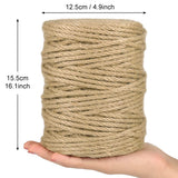 Tenn Well 5mm Jute Rope, 295 Feet 4Ply Twisted Thick Twine Rope for Gardening, Crafting, Packing, Bundling, Cat Scratching Post, Macrame Projects