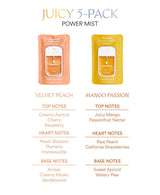 Touchland Power Mist Hydrating Hand Sanitizer Spray, JUICY 5-PACK (Citrus + Berry + Watermelon + Peach + Mango), 500-Sprays each, 1FL OZ (Set of 5)