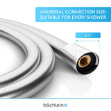Bächlein Plastic Shower Hose with Double Anti-Twist Protection, Flexible and Kink-Resistant Shower Hose with Reinforced Polyester Threads in 1,6m Length - Made in Germany, Universal G½ Connection