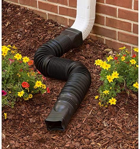 WholesalePlumbing Supply 2-Pack Black Flexible Downspout Extension Gutter Connector Rainwater Drainage,FD-85015-2PK