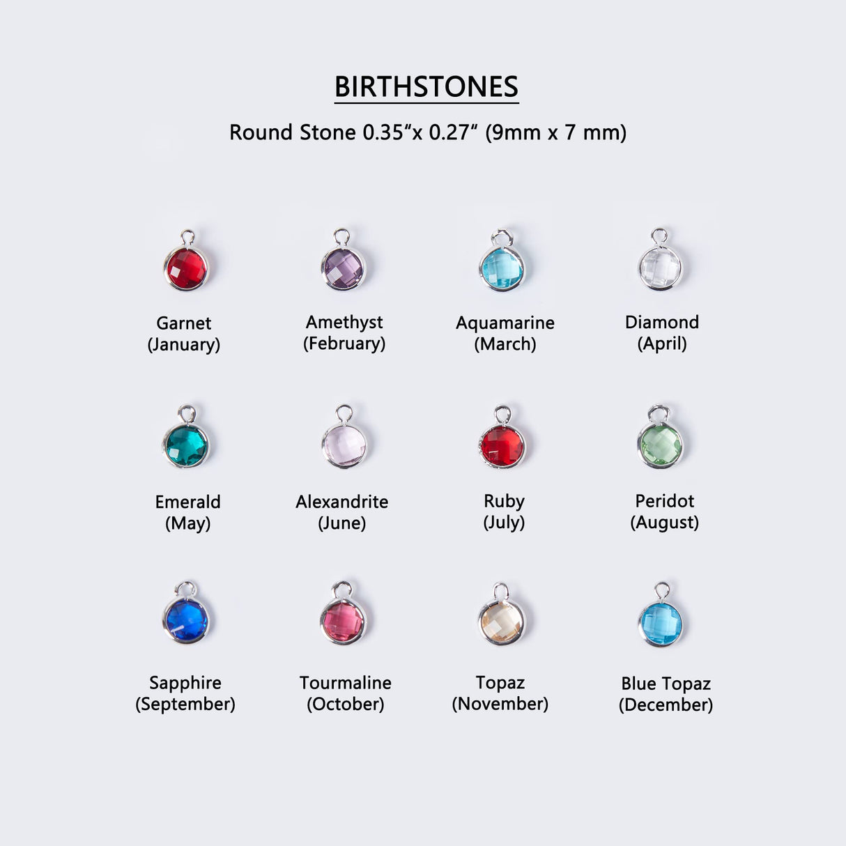 Family Birthstone Necklace for Women, Mom Birthstone Necklace 1 to 6 Stones