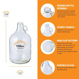 Fastrack 4-Pack 1 Gallon Glass Jug Laundry Detergent Dispenser – Airtight Screw-Top Container | Non-Slip Base | Detergent Pump Dispenser or Syrup Pump | Eco Friendly Food Grade