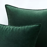 MIULEE Pack of 2 Christmas Decorative Velvet Throw Pillow Cover Soft Pillowcase Solid Square Eruo Sham Cushion Case for Winter Sofa Bedroom Car 24x24 Inch 60x60 Cm Army Green