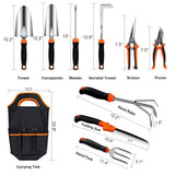 QINGFANGLI Garden Tool Set, 10 PCS Stainless Steel Heavy Duty