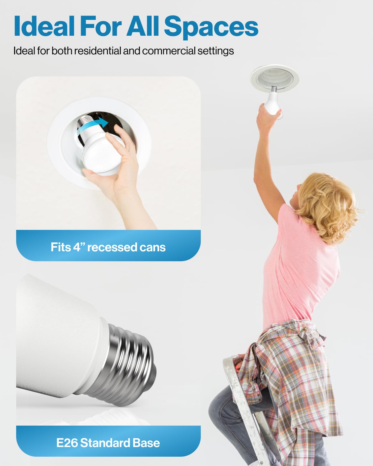 Sunco 10 Pack BR20 LED Bulb Dimmable, Small Recessed Lighting Bulbs, R20 Mini Flood Light Indoor, 550 LM, 7W (50W Equivalent), 3000K Warm White, E26 Base, Can Light for Home, Kitchen, Bedroom UL.