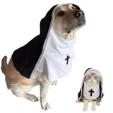 Cat/Dog Nun Costume Pet Clothing - Cute Funny Sister Habit Dress Outfit for Halloween Christmas Festival Cosplay Party (2XL)