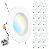 Sunco 24 Pack Retrofit LED Recessed Lighting 6 Inch, Downlight Can Lights for Ceiling, 1050 LM, 2700K/3000K/3500K/4000K/5000K, Dimmable, Baffle Trim, 13W=75W, 50000 Lifetime Hours, Damp Rated UL