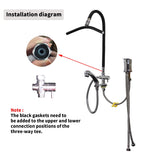 Generic Head Spa Waterfall Shower Head for Shampoo Sink Water Spa&Salon Care Adjustable Black, Silver