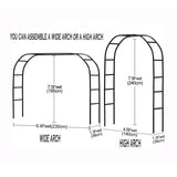 Adorox 7.8ft Garden Arch Trellis for Climbing Plants, Metal Arch Frame, Pumpkin Archway Outdoor Garden Arbors and Arches for Halloween Christmas Birthday Party Baby Shower Decoration(Black)
