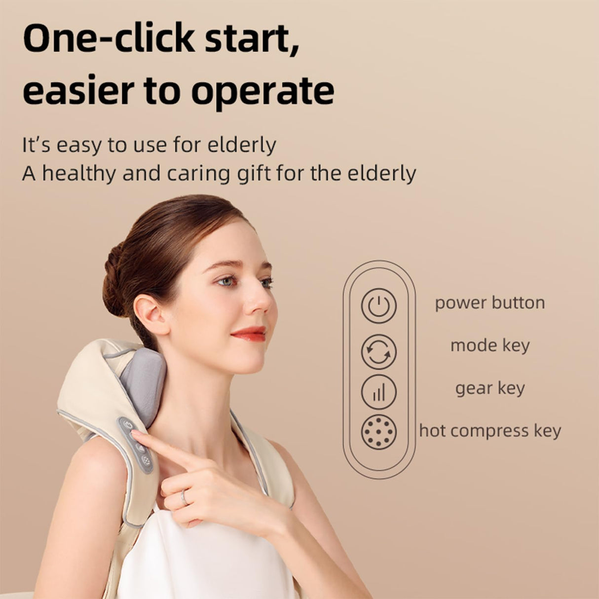 ACKIND Neck Massager with Heat, Shiatsu Shoulder Massage, Electric Acupressure Neck Massager Best Gift for Parents/Elders/Health/Women/Men Deep Kneading Massage Like Human to Free Your Hand