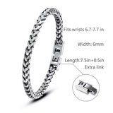 Qumfole Bracelets for Men-Stainless Steel Fold Over Clasp Franco Chain Mens Bracelet Jewelry Gifts for Husband