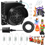 Inflatable Fan Replacement 12V 1.5A, Mini Air Blower Fan with 12V 2A Adapter and 5 LED Bulbs for Halloween Christmas Inflatable Outdoor Yard Decorations