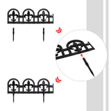 Evelyne Black Garden Border Plastic Edging – PP Plastic, Metal-Free Wrought Iron Look Design, 15pcs Black Yard Landscaping Fence Liner Lawn Edge Barrier, 20ft Kit of Decorative Lawn Landscape Panels