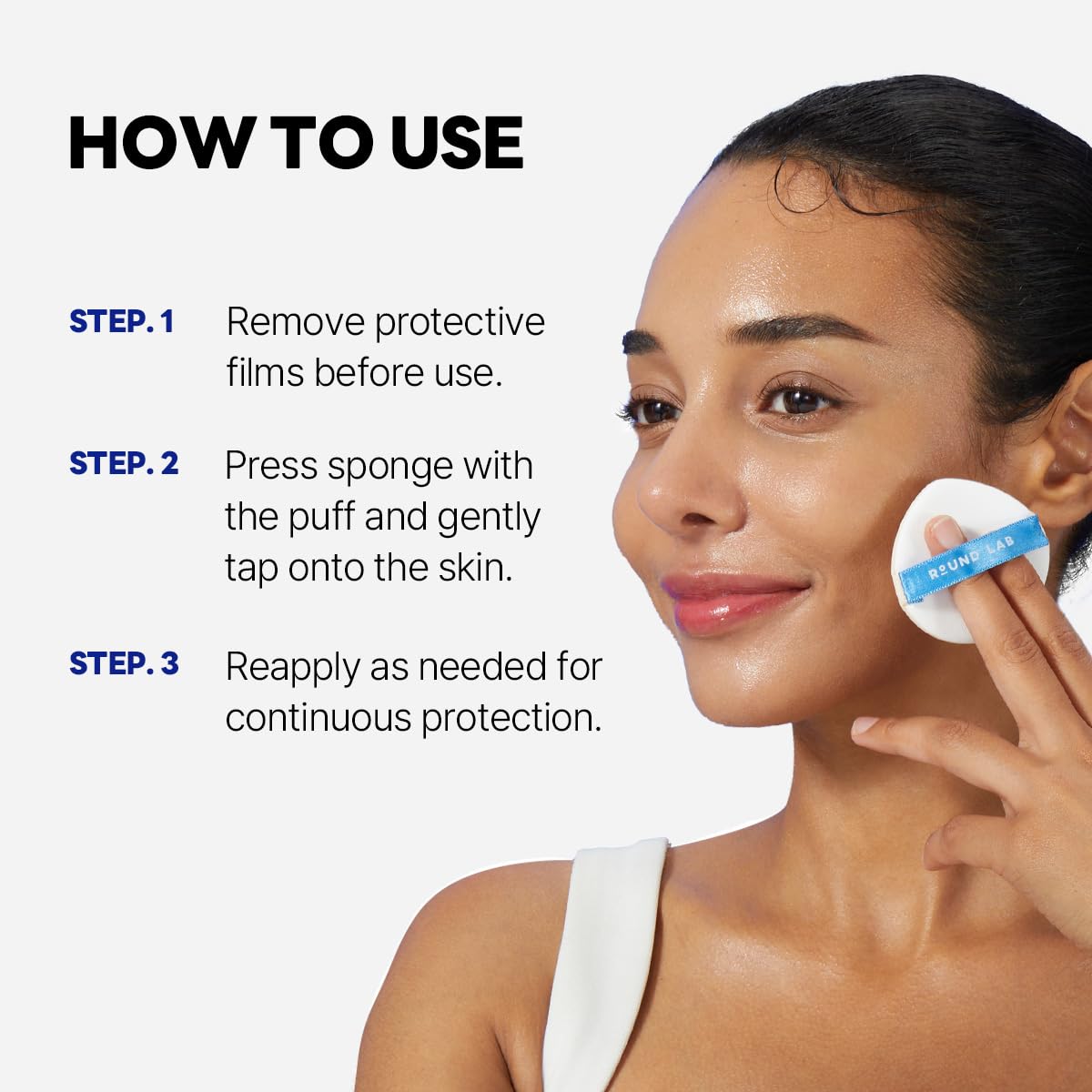 Round Lab Birch Juice Moisturizing UV Lock Sun Cushion, SPF50+ Broad Spectrum, 0.52 oz | Mineral Sunscreen for Sensitive Skin, Clean, Non-Toxic UV Protection for On-the-Go, Moisturizing&No White Cast