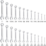 24-Piece All-Purpose Master Combination Wrench Set with Roll-up Pouch | SAE 1/4” to 1”, Metric 8mm to 24mm | Perfect for General Household, Garage, Auto Repairs, Car, Truck, Boat, and Travel Emergency