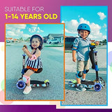 Hurtle 3-Wheeled Scooter for Kids - Wheel LED Lights, Adjustable Lean-to-Steer Handlebar, and Foldable Seat - Sit or Stand Ride with Brake for Boys and Girls Ages 1-14 Years Old