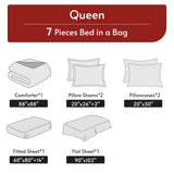 MUXHOMO Queen Comforter Set 7 Pieces, Reversible Bed in a Bag, Red/Black