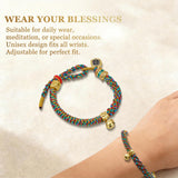 Buddha Stones Tibetan Blessed Wealth Charm Rope Bracelet, Includes Gift Box