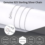 Jewlpire 925 Sterling Silver Chain Necklace Chain for Women, 1.1mm Cable Chain Necklace Upgraded Spring-Ring Clasp - Thin & Sturdy Women's Chains Necklaces 18 Inch