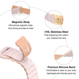 YOUNIFLARE Personalized Medical Alert Bracelet, Pink/Beige - Rose Gold