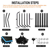 ONETWOFIT 48" Silent Mini Trampoline with Adjustable Handle Bar Fitness Trampoline Bungee Rebounder Jumping Cardio Trainer Workout for Adults Blue