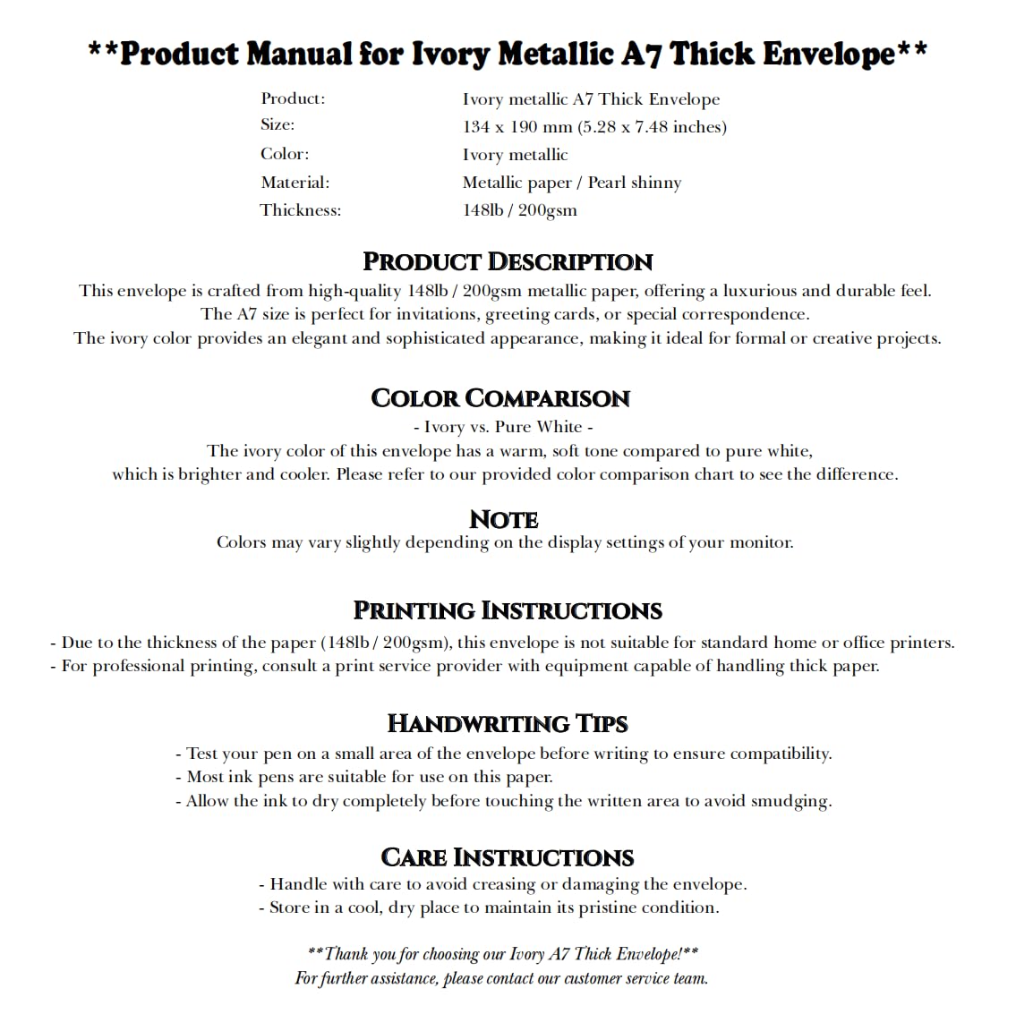 PONATIA 50 PCS/Pack 80lb Thick A7 Envelopes, 5.27 x 7.48'' Sparkle Ivory Heavy Duty Envelopes, Perfect for 5x7 Envelope Wedding Invitation Cards, Christmas Gift Cards, Acrylic Invitations, Photos