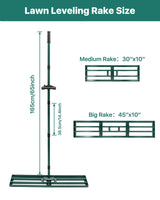 JivaJot Lawn Leveling Rake, 30 x 10, Yard Leveling Rake for Soil