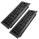 Howeall 4x14 Inches 2 Pack Heavy Duty Walkable Floor Register Easy Adjust Air Supply Lever Floor Vents - Seattle Design - Vent Cover for Home Floor - Matte Black