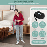 Bed Rails for Elderly Adults Assist Safety for Seniors Hand Bar Grab with Storage Pocket Patent Stabilizer with Fixing Strap, Support Up to 300lbs Grey