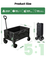 GVDV CW35 Wagons Carts Foldable, 42 in Extended Handle Collapsible Wagon