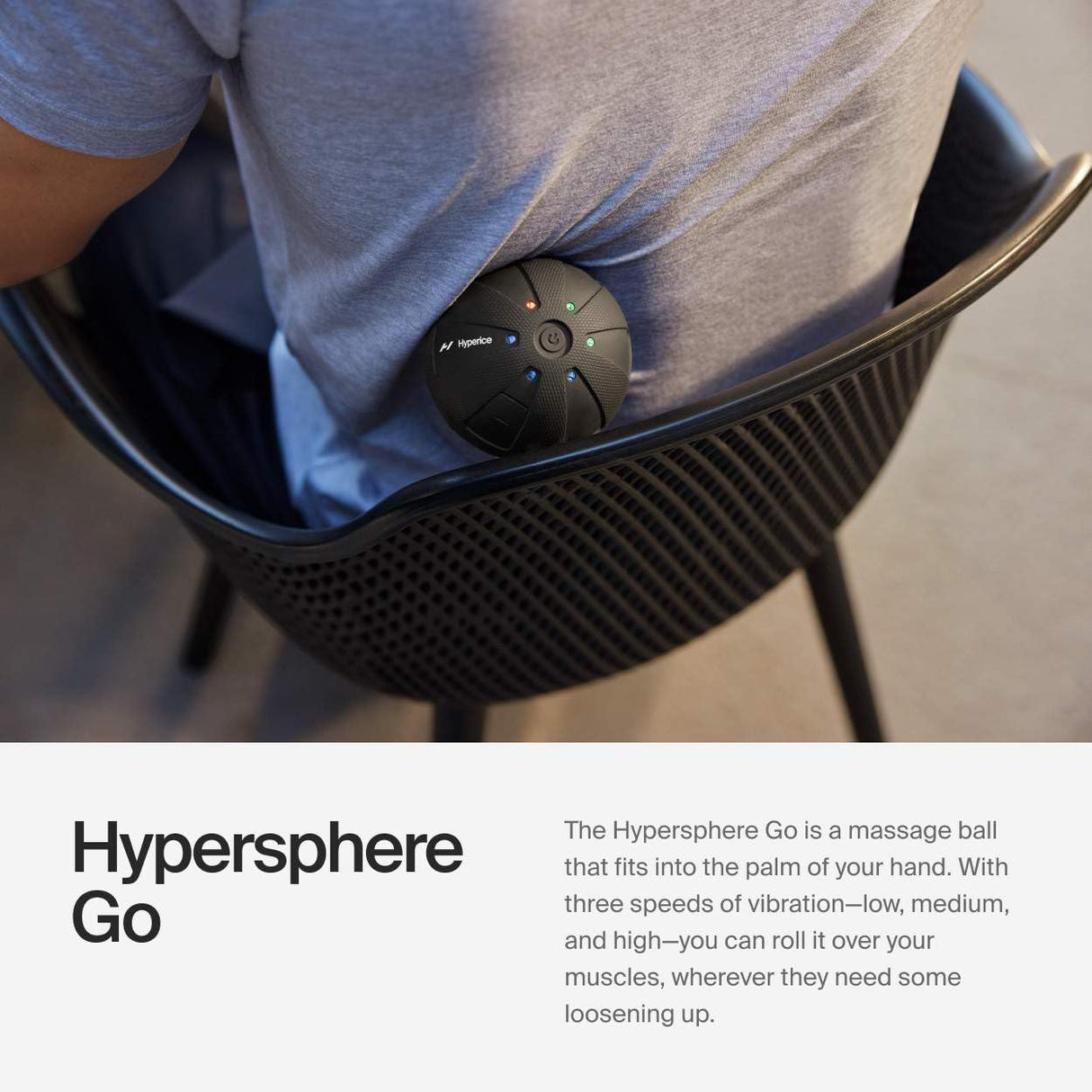 Hyperice Hypersphere Go - Vibrating Massage Ball for Muscle Recovery, Myofascial Release and Soreness Relief - Portable Fitness Massager, perfect for use at the Gym, or at Home - FSA and HSA Eligible.