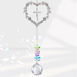 Elivida Christian Gifts for Women, Heart-Shaped Suncatcher with Cross - Religious Birthday Ornament with Scripture The Lord is My Light and My Salvation - Inspirational Catholic Spiritual Gifts
